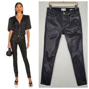 Frame Size 30 Le Skinny De Jeanne Jeans Skinny Noir Coated Black
